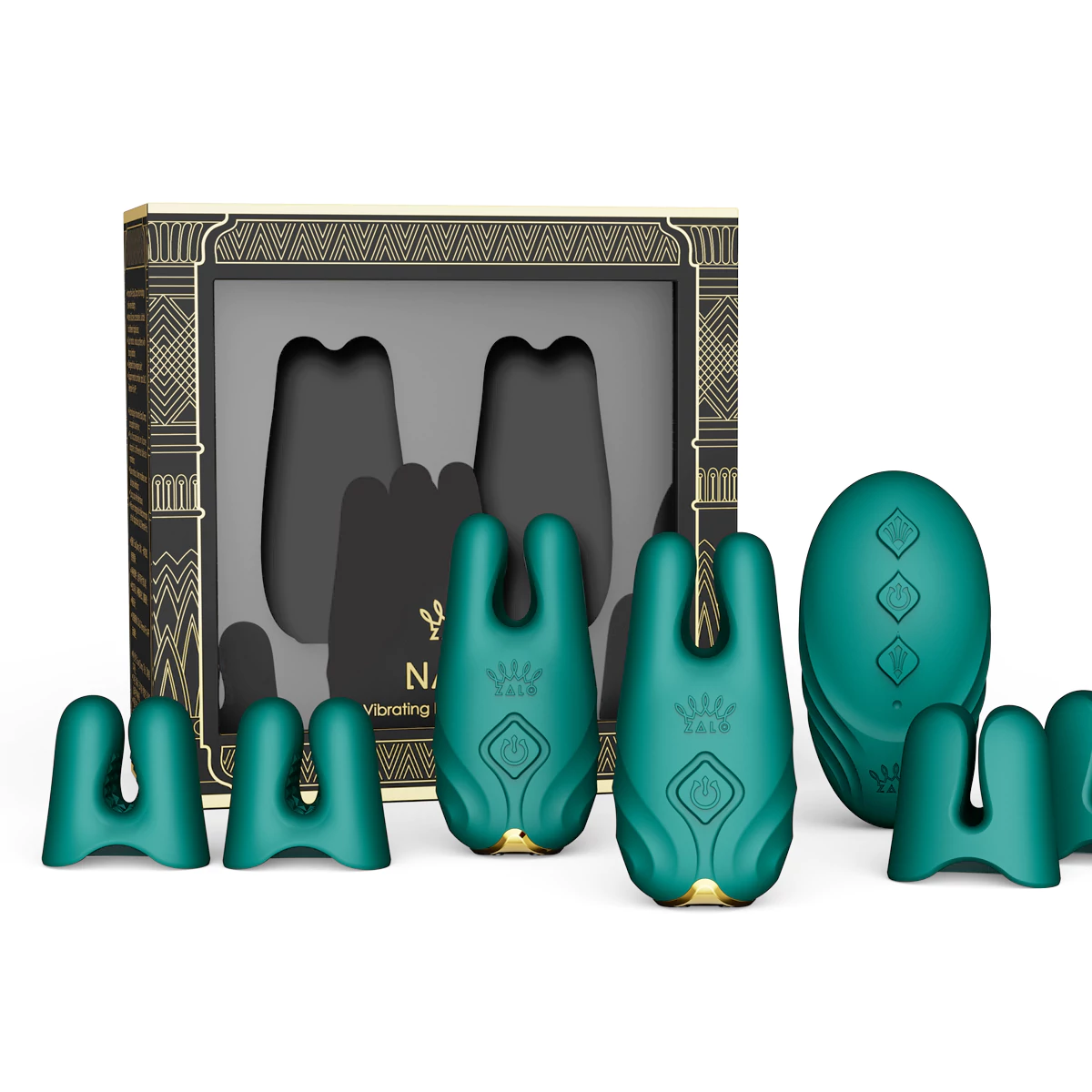 ZALO_Nave_Vibrating_Nipple_Clamps_Green_01
